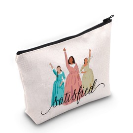 WZMPA Broadway Angelica & Eliza & Peggy Cosmetic Makeup Bag Hamilton Fans Gift Theater Zipper Pouch Bag For Women Girls, satisfied, Fit