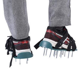 Yosoo Health Gear Lawn Aerator with Wheels, 1 Pair of Lawn Aerators, Lawn Aerator Shoes, Lawn Aerator with 4 Adjustable Straps and Plastic Buckle for Lawn Yard