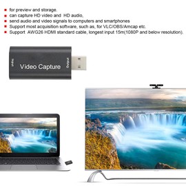 Mini HD Recorder, HDMI to USB Audio and Video Capture Card YUV/JPEG for or VLC/OBS/Amcap Game and for Video Live Streaming