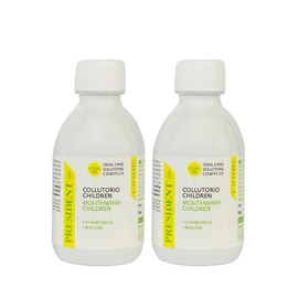 President Children Mouthwash Set of 2 for Children 6 to 12 Years Antiplaque, Anticarium, Strengthens and Protects Tooth Enamel, Alcohol Free, 2 x 200ml