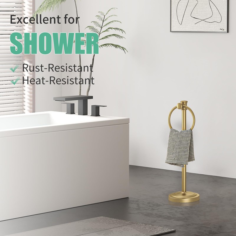 Hoimpro 17 Inch Stand Hand Towel Holder Towel Bar Towel