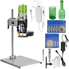 DIYAREA Bottle Cutter Electric Glass Bottle Cutting Machine 150W 6000RPM DIY Vine Bottle Cutter with 8 pcs Emery Abrasive Blade for Round/Square/Irregular Glass or Ceramic Bottles
