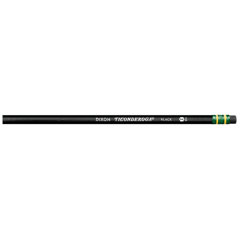 Ticonderoga Wood-Cased Pencils, Unsharpened, #2 HB Soft, Black, 12 Count