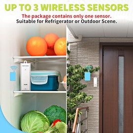 Wireless Freezer Thermometer with Alarm Refrigerator Thermometer, Fridge Freezer Alarm Thermometer Digital with 3 Adjustable Backlight and 330FT Remote Range for Kitchen Home Restaurant (One Sensor)