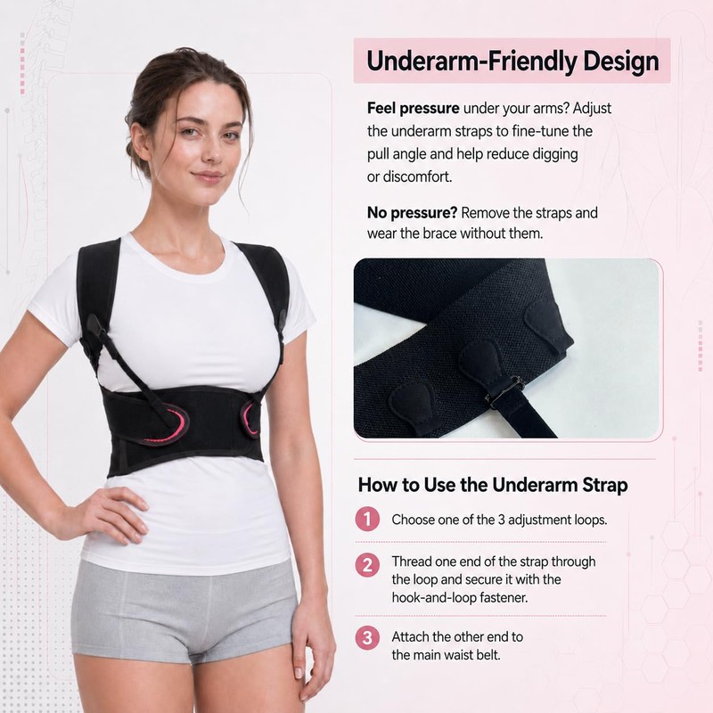 LibertyMove Posture Corrector for Women, Adjustable Upper Back Brace with