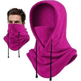 Winter Fleece Thermal Windproof Mask Balaclava Ski Full Face Mask for Men Women - Color: Rose Red