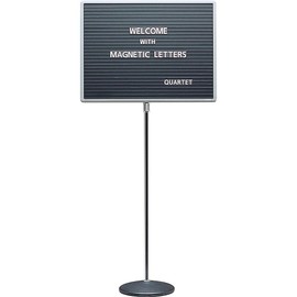 Quartet 7920M Quartet Adjustable Single-Pedestal Magnetic Letter Board, 20 x 16, BLK/GY Frame,Black