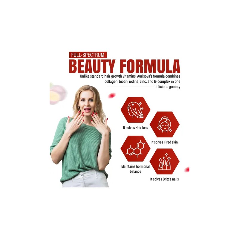 Aurisova Gomitas Cabello Piel Uñas Biotina 6000 Mcg