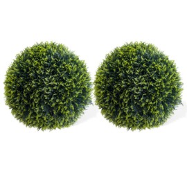 Topiary Ball 2 Pcs, Artificial Cedar Topiary Balls Garden Spheres Decorative Balls for Outdoor Patio Garden and Indoor, Wedding Decoration, 19 Inch