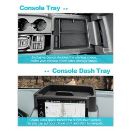CDEFG 2PCS Compatible with 2023-2025 Honda Pilot Accessories Center Console Organizer for 2024 2025 Ridgeline Passport Accessories Middle Console Armrest Tray Dash Storage Box