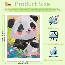 Reivworl Panda Paint by Numbers Kit for Adults, Panda Paint by Number Adult, Painting by Numbers for Gifts and Home Interior Decor 16x20 Inch