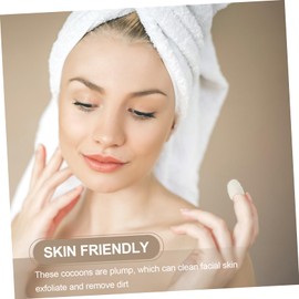 FOMIYES 100pcs Silkworm Fresh Natural Silk Ball Cocoons Blackhead Scrub Remove Blackheads Skin Care Scrub A7 Clean Face Wash White