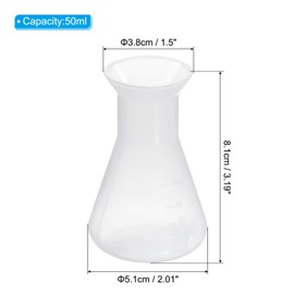 PATIKIL 100ml Plastic Erlenmeyer Flask, 1 Pack Wide Mouth Conical Flask for Laboratory, Clear