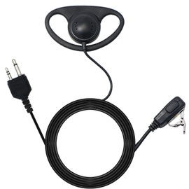 Walkie Talkie Earpiece with Mic PTT 2 Pin D Shape Radio Headset Compatible with Midland LXT118 GXT1000VP4 LXT500VP3 LXT600VP3 LXT380 Two Way Radios (1 Pack)