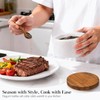 Vorisebo Marble Salt Cellar with Lid & Spoon, Salt Container,