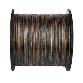 Procean 100% PE 4 & 8 Strands Braided Fishing Line, 6-300 LB Sensitive Braided Lines, Super Performance and Cost-Effective (Camo Green, 300LB(136Kg) 1.0mm-328Yds(8Strands))