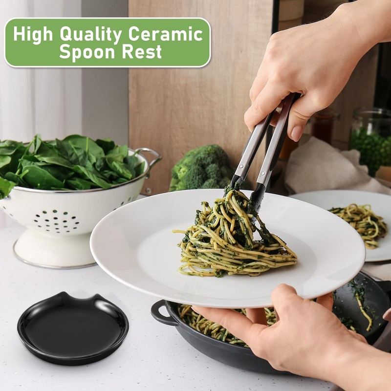 Irenare 8 Pcs Ceramic Spoon Rest for Stove Top 3.74
