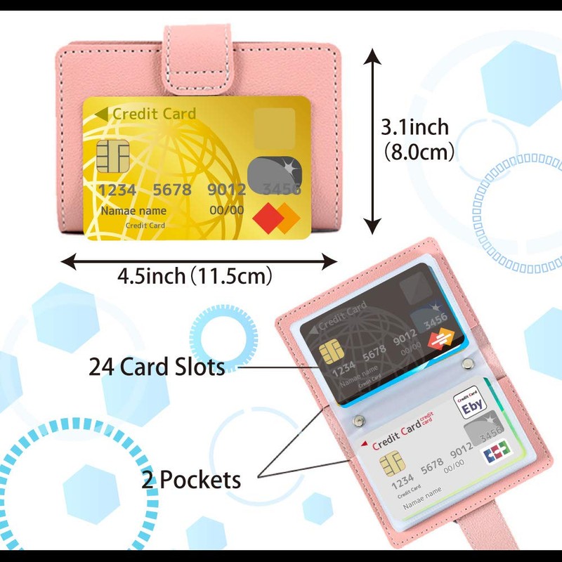 VOLAN Skimming Magnetic Card Case, RFID Block, 24 Card Slots,