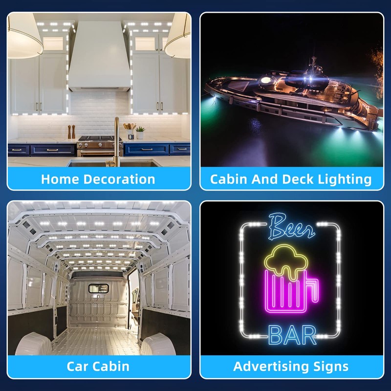 12V 300 LEDs Interior Van Light, White LED Ceiling Lighting