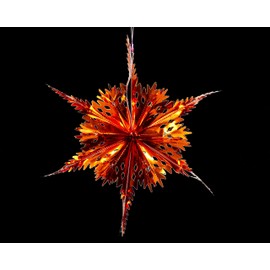 Set of 4 40cm Christmas Foil Ceiling Garland Hanging Xmas Decoration, Long Star, Snowflake, Star Ball & Star (Copper)