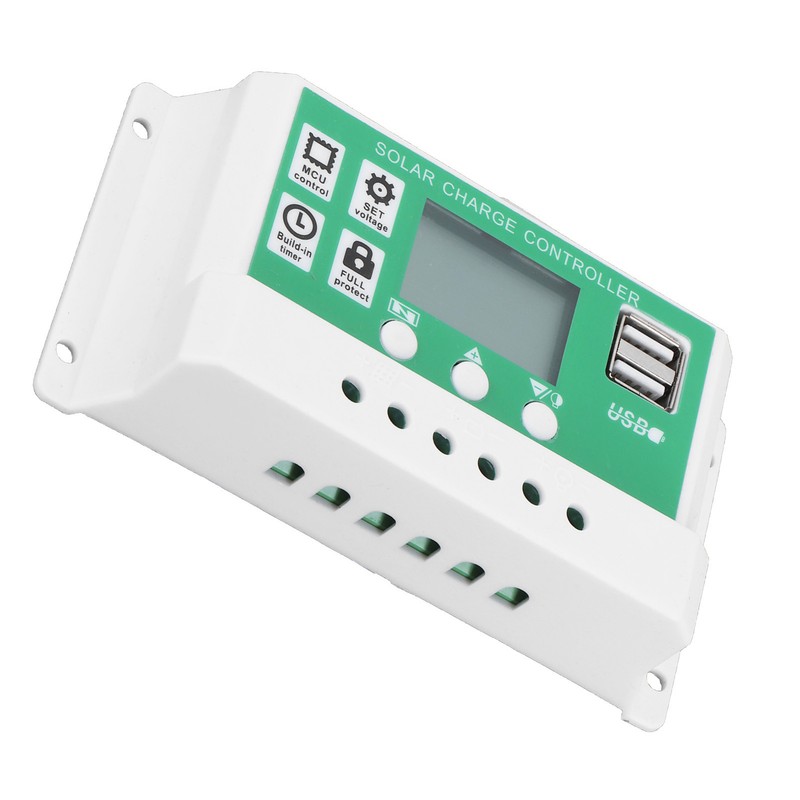 LCD Solar Charge Controller Adjustable 10A 12V 24V PWM Charging