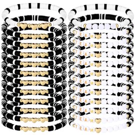 24 Pcs Team Bride Bracelet Bachelorette Party Accessories Bridesmaid Friendship Bracelet Polymer Clay Letter Bead Bracelet for Engagement Bridal Shower Wedding Favor, one size, Clay Polymer, no