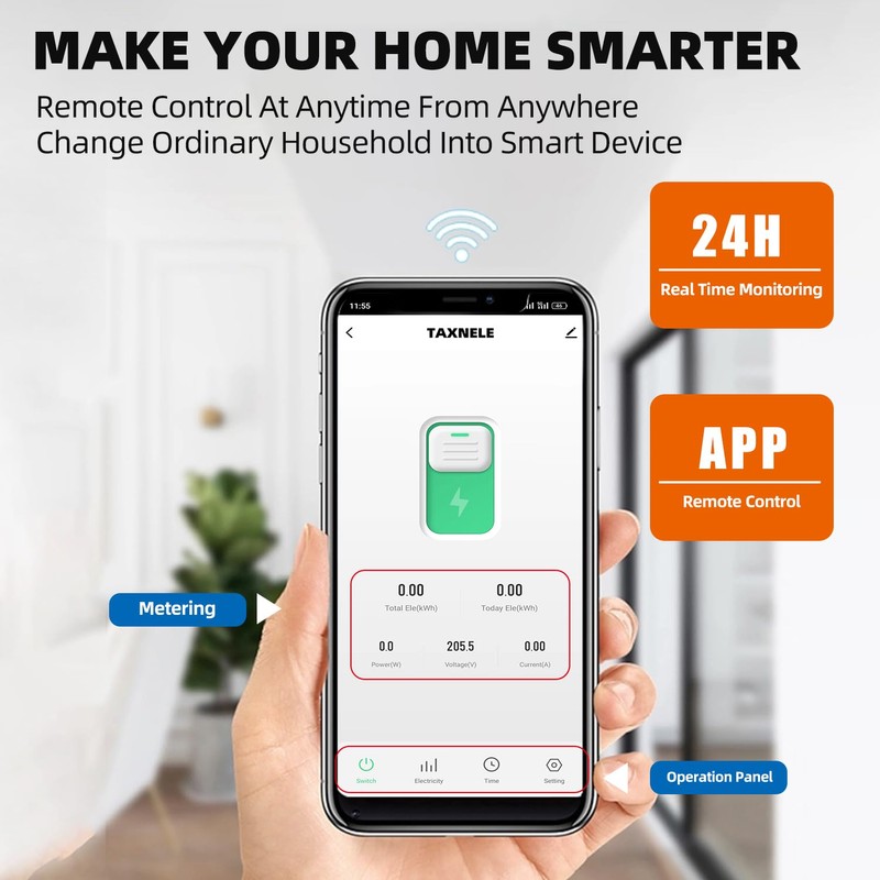 TUYA WIFI Smart Circuit Breaker Power Metering Energy Meter KWh
