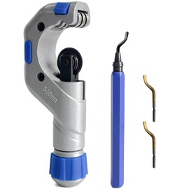 Socpuro Tube Cutter with Deburring Tool Set, Tubing Cutter 3/16" to 2" Outer Diameter, Deburring Tool with 2 Extra Titanium Blades for Copper Aluminum Thin Stainless Steel Tube