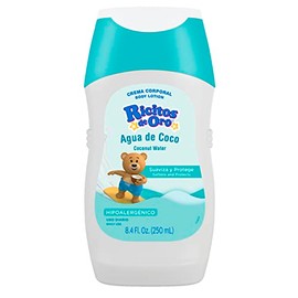 Ricitos de Oro | Grisi | Crema Corporal Agua de Coco | Protege la piel de tu bebé | Suaviza y humecta | Hipoalergénica de uso diario. | 250 ml