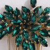 Teyglen Flower Rhinestone Wedding Hair Comb Bridal Crystal Side Hair