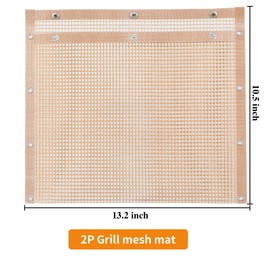 AOOCAN Mesh Grill Bags 13.1 x 10.5 Inch Set of 2 Non-Stick Heavy Duty BBQ Grill Bags, Reusable and Easy to Clean, Works on Electric Grill Outdoor Gas Charcoal BBQ - Extended Warranty