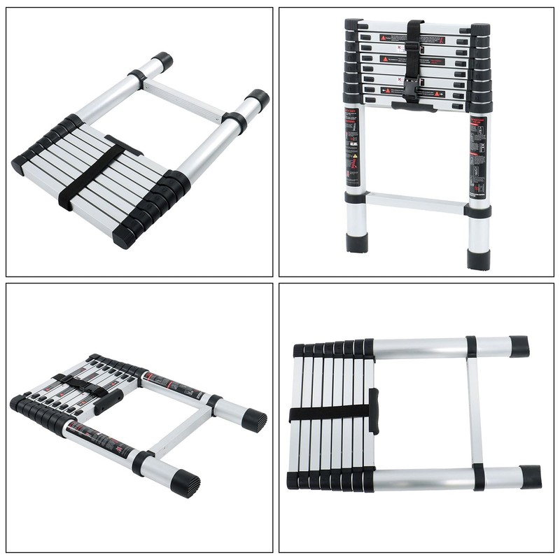 findmall Telescopic Ladder 8.5 Feet with Non-Slip Feet, Maximum Weight