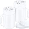 White PP Plastic Salt Pepper Dredge Shakers - with Plastic