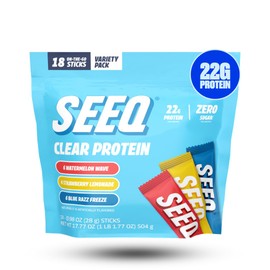 Seeq Protein Powder Sample, 18-Count Stick Packs, Zero Sugar, Lactose-Free, Allergen-Friendly, GLP-1 Support, Post-Workout Recovery, Mixed Flavors