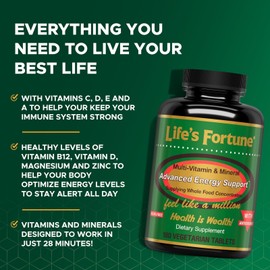Life's Fortune Multi Vitamin Mineral Natural Energy 180