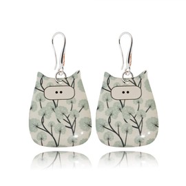 Niedlich Katze Eule Ohrringe Hängend Schmuck für Damen (Stil 13 - Schwarz und Weiß)