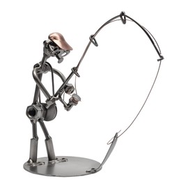 STEEMO Screw Man Fishing Gift Metal Art Decoration 18 x 10 x 19 cm