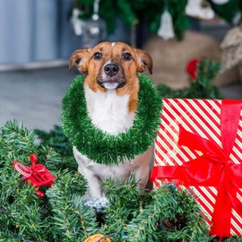 WILLBOND 50 ft Christmas Tinsel Garland Metallic Tinsel Twist Garland Christmas Tree Decorations New Year Wedding Birthday Hanging Decorations Party Supplies, 3 Inch(Green)