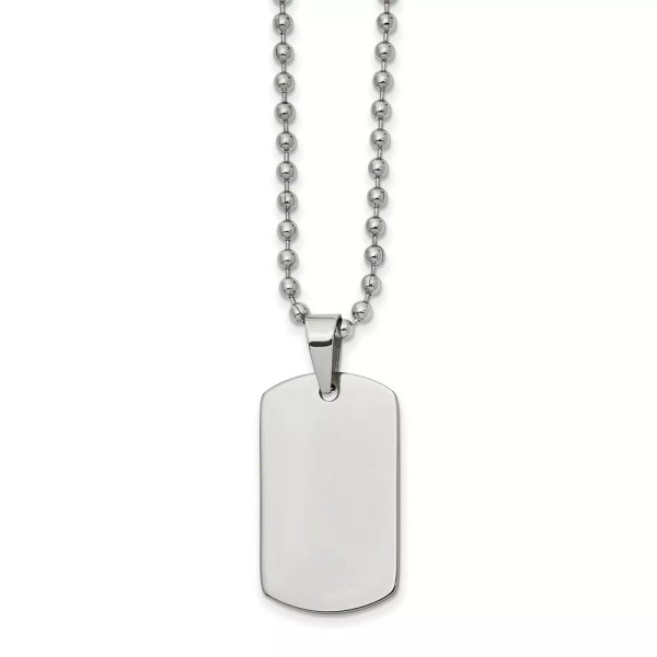 Chisel Stainless Steel Brushed and Polished Reversible Dog Tag 22in
