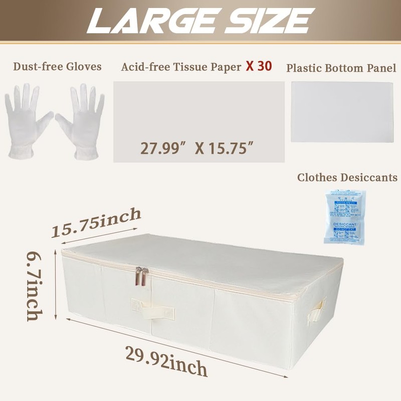 Wedding Dress Storage Box: Dresses Preservation Bag with 30Pcs Acid-free