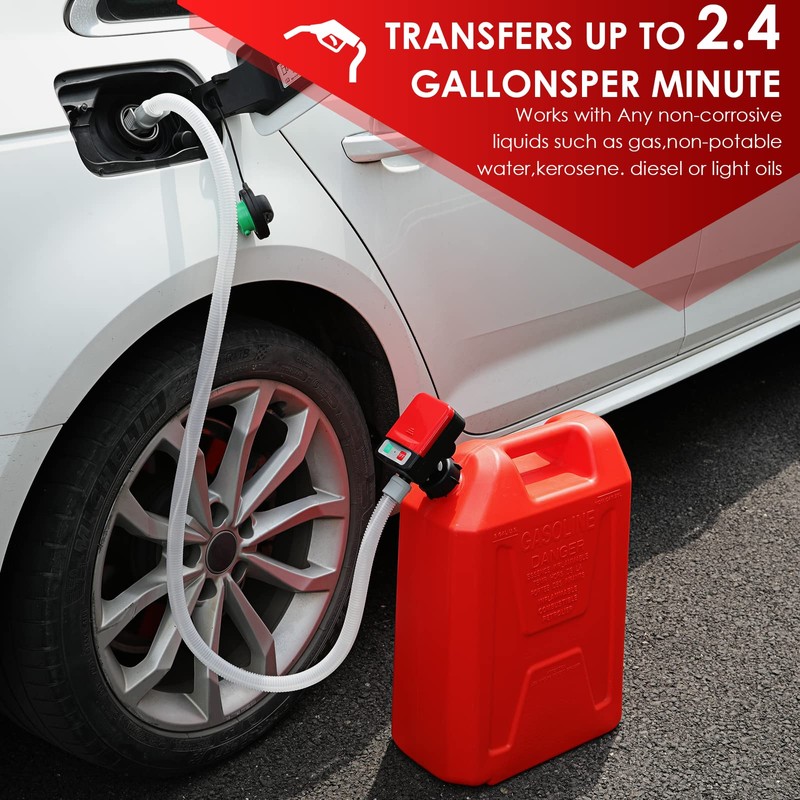 FPOWER Automatic Fuel Transfer Pump - AA Battery Powered, Gas