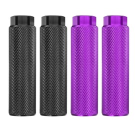 sourcing map 2 Pairs Bike Pegs Aluminum Alloy Rear Stunt Pegs Anti-Skid Back Seat Stands Fit 3/8" Axles for Mountain Bike, Black & Purple