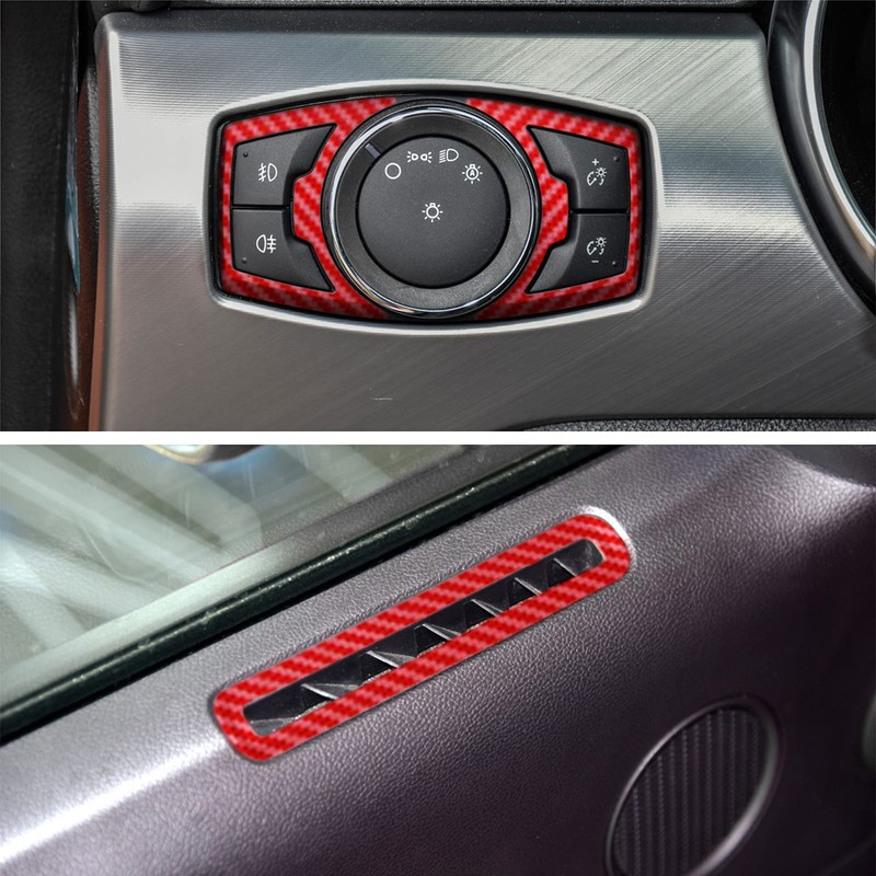 YAMUDA Compatible with 48PCS Decorative Interior Protection Carbon Fiber Sticker
