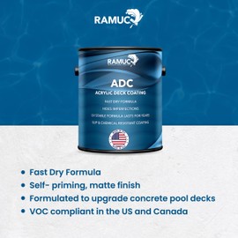 Discount Pool Mart Ramuc Acrylic Deck Coating Cayman Sand 1 Gallon | 940225601