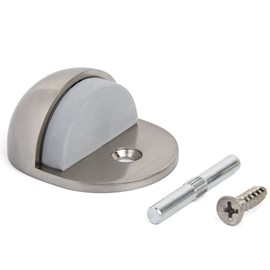Door Stop Floor Screws APECS Door Holder with Rubber Door Buffer Door Stopper Stainless Steel Base Small for Doors Pack of 1