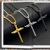 JUNOVUROS Nail Cross Necklace for Men Stainless Steel Religious Retro