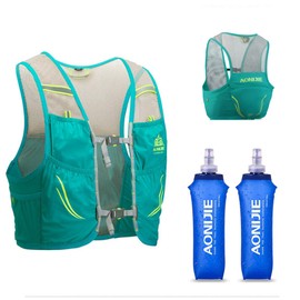 Lovtour Hydration Race Vest,2.5L Running Vest Lightweight Pack with 2 Soft Water Bottles Bladder for Marathoner Running Race Cycling Hiking Camping Biking (Mint Green, M-L)