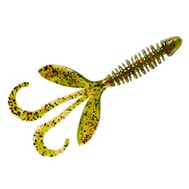 Yum Lures YWHG302 Wooly Hawgtail Fishing Bait, Watermelon/Red, 4.5"