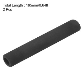 sourcing map 2pcs Foam Tubing for Handle Grip Support, Pipe Insulation, 17mm ID 27mm OD 195mm Black