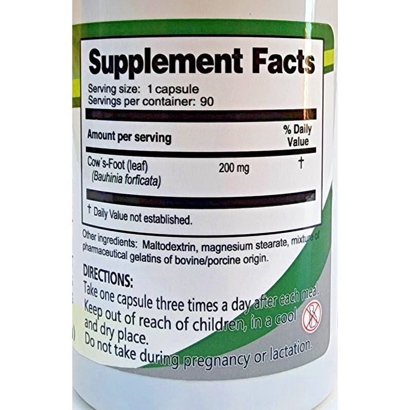 Healthy Labs 2 Packs Bauhinia Forficata PATA DE VACA 180